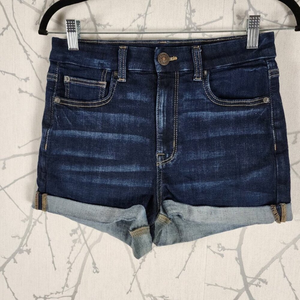 American Eagle Dark Wash Curvy High Rise Shortie